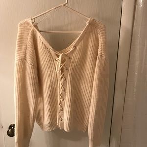 Off White tie back sweater LIKE NEW